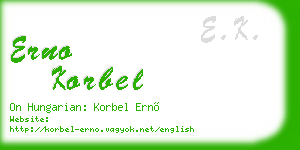 erno korbel business card